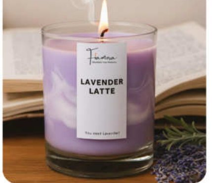 Lavender Latte Scented Glass Jar Candle for Gift and Home Décor in Dudhni Lake