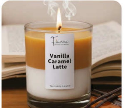Vanilla Caramel Latte Scented Glass Jar Candle for Gift and Home Décor in Puri