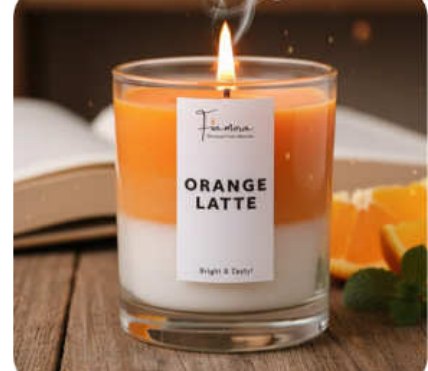 Orange Latte Scented Glass Jar Candle for Gift and Home Décor in Aizawl