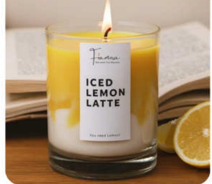 Lemon Latte Scented Glass Jar Candle for Gift and Home Décor in Uttar Pradesh