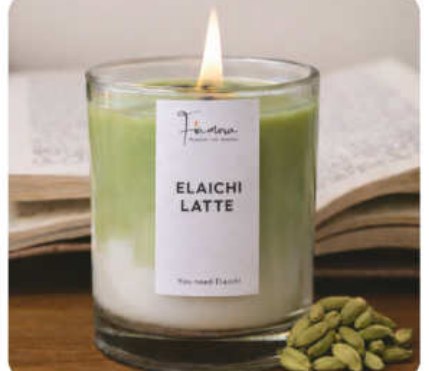 Elaichi Latte Scented Glass Jar Candle for Gift and Home Décor in Coimbatore