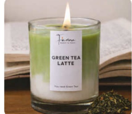 Green Tea Latte Scented Glass Jar Candle for Gift and Home Décor in Khan Market