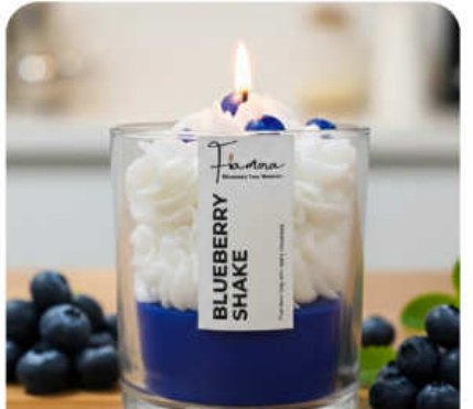 Fiamora Blueberry Shake Dessert-Inspired Candle for Gift and Home Décor in Babarpur