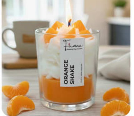 Orange Shake Dessert-Inspired Candle for Gift and Home Décor in Rajgir