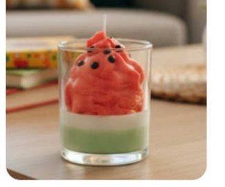 Watermelon Icecream Dessert-Inspired Candle for Gift and Home Décor in Karol Bagh