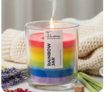 Rainbow Jar Decorative Layered Candle for Gift and Home Décor in Gagan Vihar