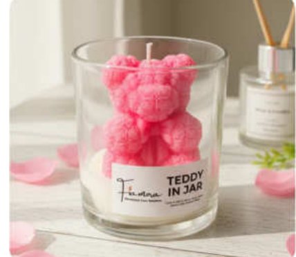 Teddy in Jar Decorative Artisan Candle for Gift and Home Décor in Mayapuri