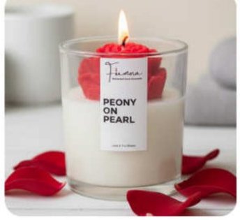 Rose on Pearl Pond Decorative Artisan Candle for Gift and Home Décor in Tiruchirappalli