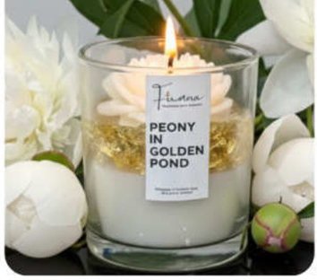 Peony on Golden Pond Decorative Artisan Candle for Gift and Home Décor in Belagavi