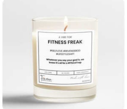Fitness Freak Quote Glass Jar Candle for Gift and Home Décor in Tiruchirappalli