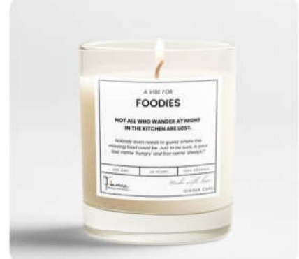 Foodies Quote Glass Jar Candle for Gift and Home Décor in Maidangarhi