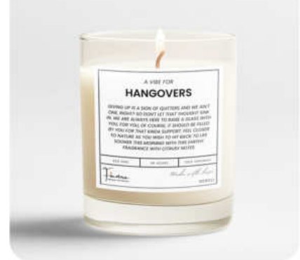 Hangover Quote Glass Jar Candle for Gift and Home Décor in Mayapuri