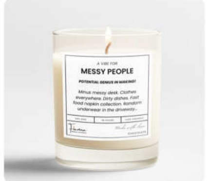 Messy People Quote Glass Jar Candle for Gift and Home Décor in Nalanda