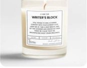 Writer’s Block Quote Glass Jar Candle for Gift and Home Décor in Johripur