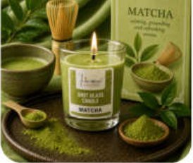 Matcha Scented Votive Glass Candle for Gift and Home Décor in Maidangarhi