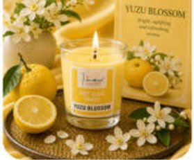 Yuzu Blossom Scented Votive Glass Candle for Gift and Home Décor in Tughlukabad
