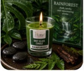 Rainforest Scented Votive Glass Candle for Gift and Home Décor in Nainital