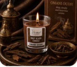 Omani Oudh Scented Votive Glass Candle for Gift and Home Décor in Jharkhand