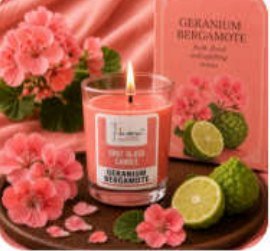 Geranium Bergamote Scented Votive Glass Candle for Gift and Home Décor in Saket