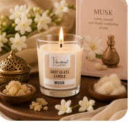 Musk Scented Votive Glass Candle for Gift and Home Décor in Karkardooma