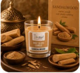 Sandalwood Scented Votive Glass Candle for Gift and Home Décor in Maidangarhi