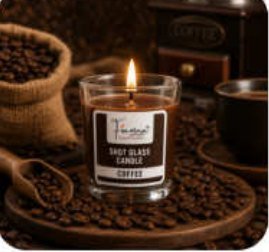 Coffee Scented Votive Glass Candle for Gift and Home Décor in Trilokpuri