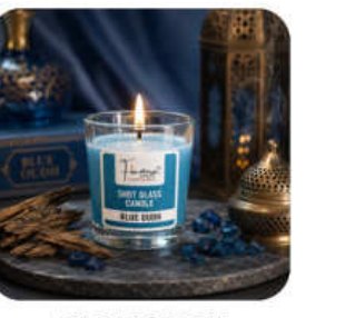 Blue Oudh Scented Votive Glass Candle for Gift and Home Décor in Chennai